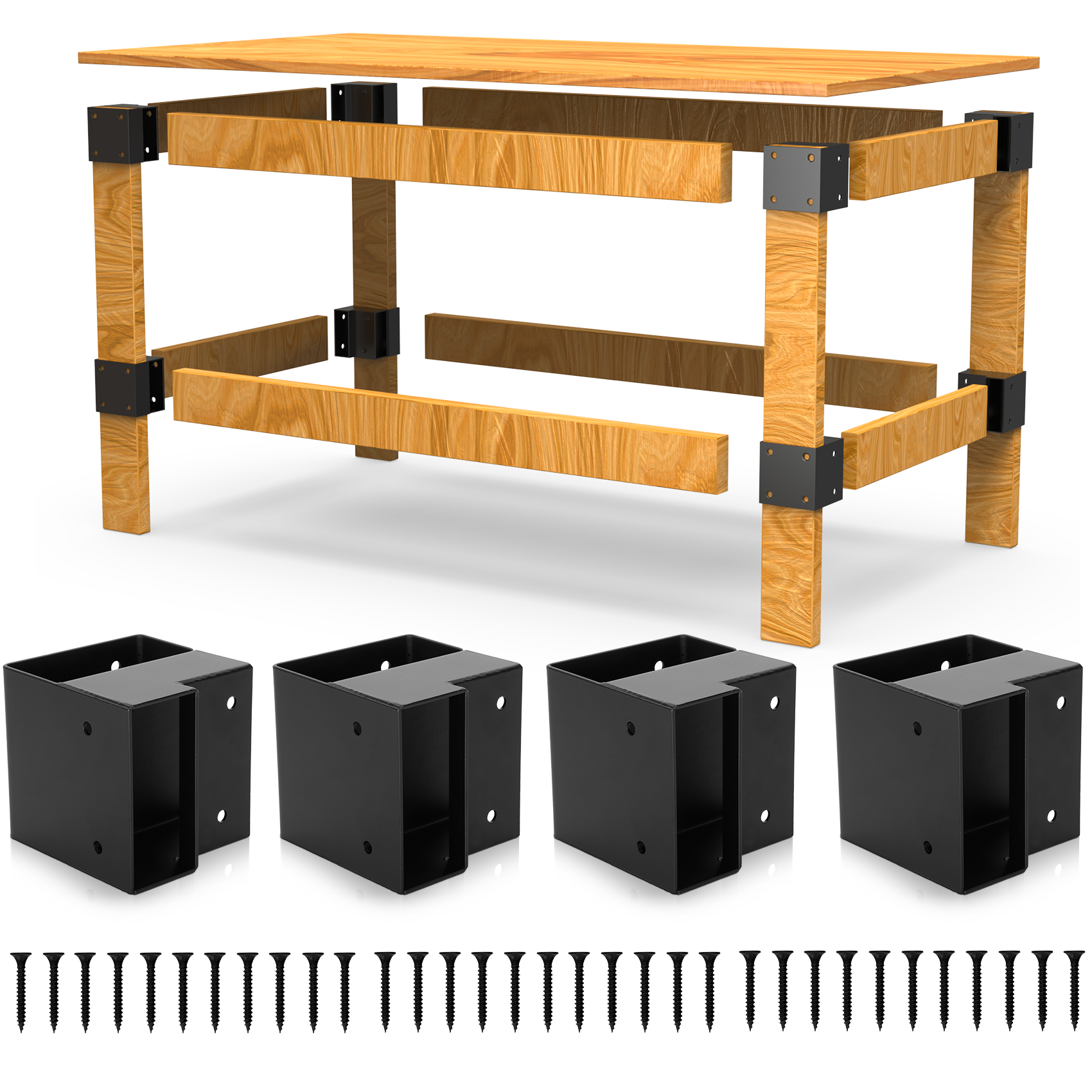 wa_11_campDEVISE WORKS BENCH カスタムパーツ Heavy Duty Workbench Bracket Kit, 8 PCS Workbench Corner Brackets